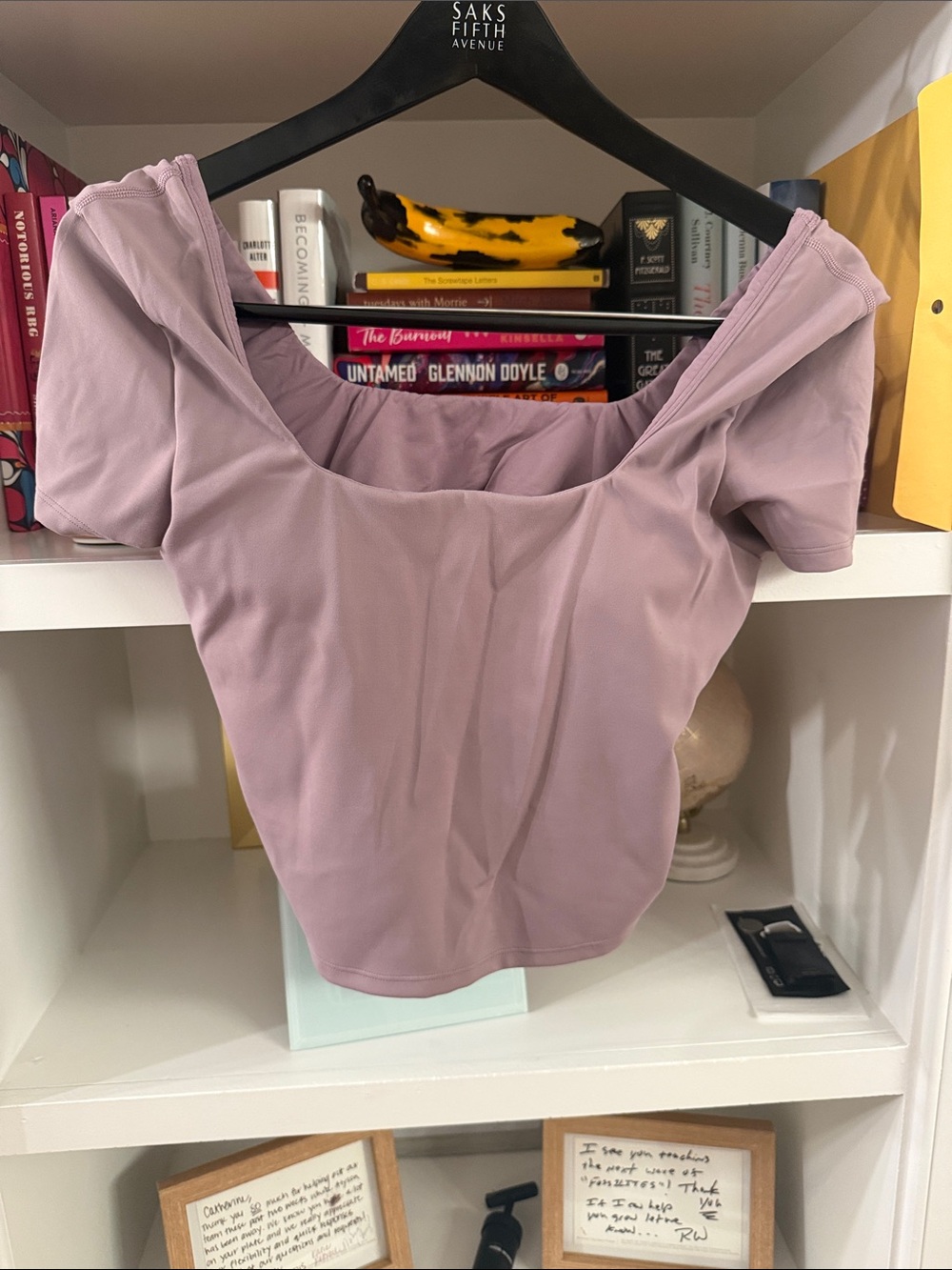 lululemon athletica Short-Sleeve Off-Shoulder Top in Lilac